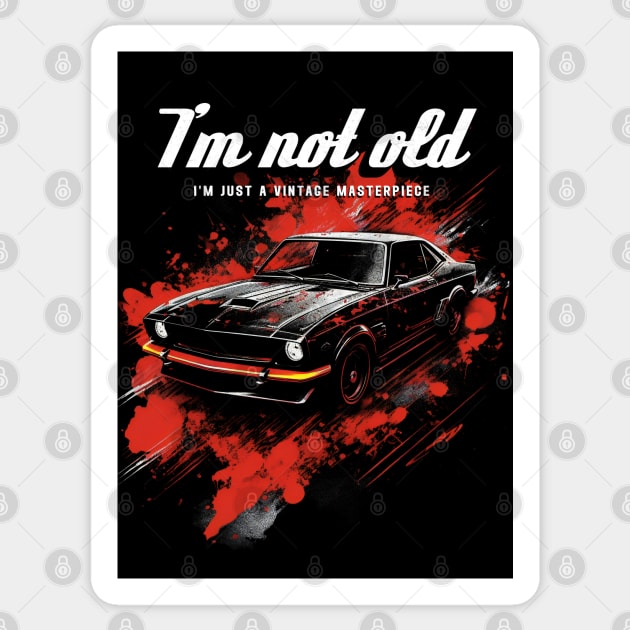 Vintage Tribute to Classic Muscle Cars Sticker by FuturisticPixel